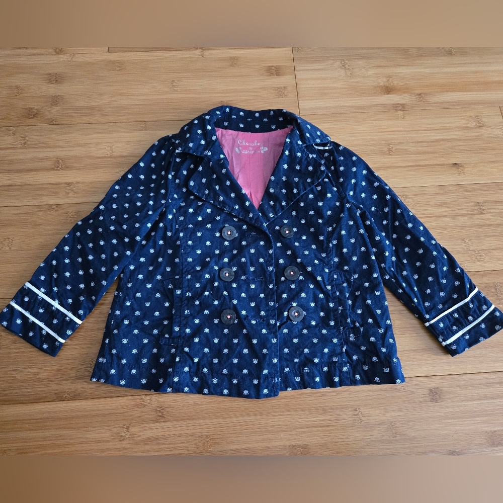 Girls Bee Pea Coat 3T